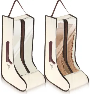 2 Set Boot Storage Bag, Portable Boots Protector Bag Dust Proof Travel Shoe Bags with Handle Boots Organizer for Packing Travel and Daily Use(Tall)