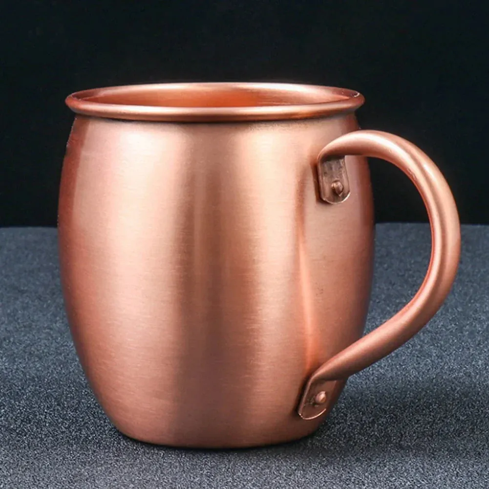 530ML 100% Pure Copper Mug Moscow Mule Mug Drum Cup Cocktail Cup Pure Copper Mug Restaurant Bar Cold Drink Cup, B