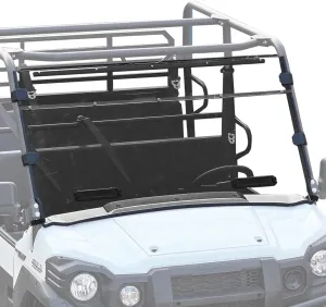 A & UTV PRO Front Full Windshield for Kawasaki Mule Pro, Vented Clear Tough Hard Coated 2-Piece Combination Dustproof Windscreen for Kawasaki Mule Pro FXT DXT DX FX 2015-2025 Accessories