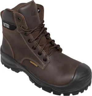 Ad Tec 6" Heavy Duty Waterproof Safety Work Boots For Men - Composite Toe, Durable Leather With Slip Resistant Rubber Outsole