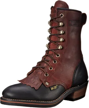 Ad Tec 8" Mid Calf Packer Boots for Women - Durable Full Grain Tumbled Leather and Oil Resistant Outsole Tall Work Boot