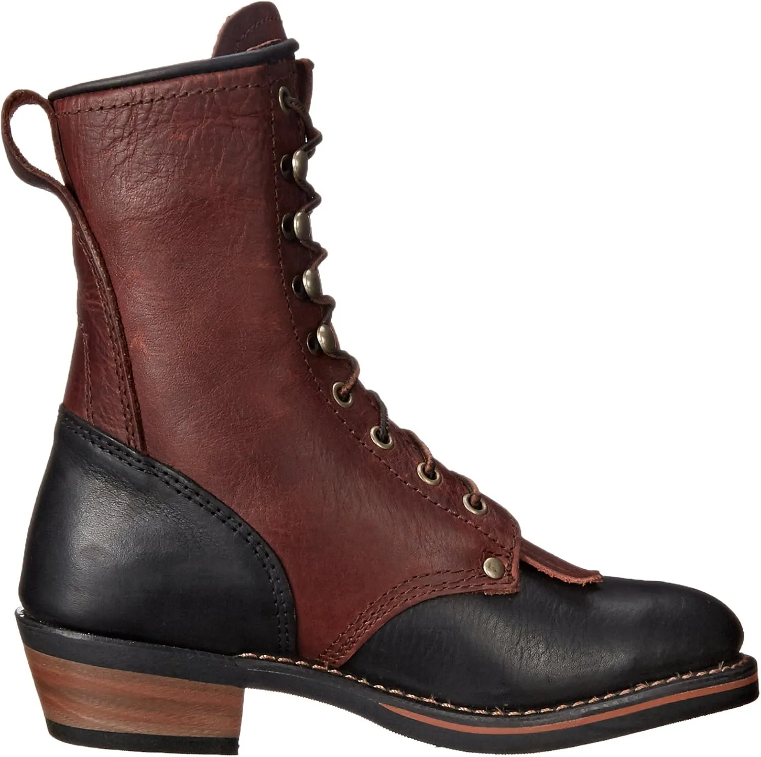 Ad Tec 8" Mid Calf Packer Boots for Women - Durable Full Grain Tumbled Leather and Oil Resistant Outsole Tall Work Boot