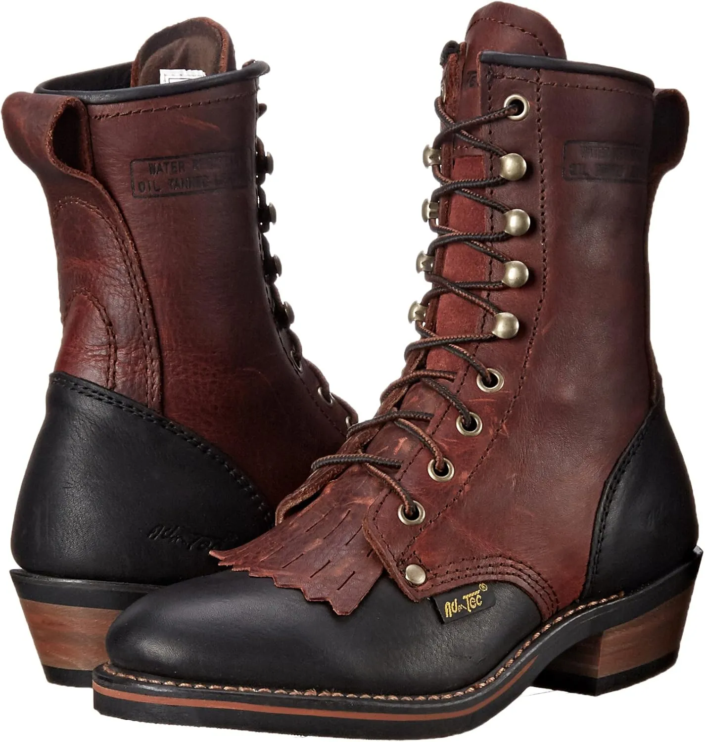 Ad Tec 8" Mid Calf Packer Boots for Women - Durable Full Grain Tumbled Leather and Oil Resistant Outsole Tall Work Boot