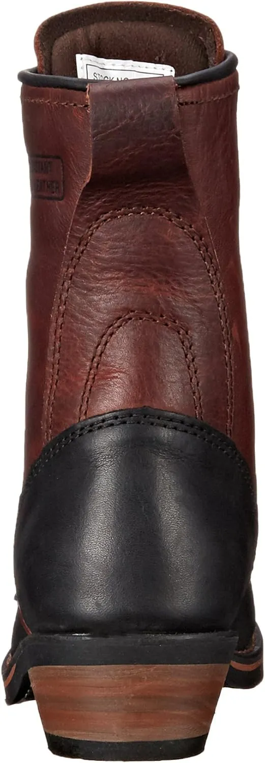 Ad Tec 8" Mid Calf Packer Boots for Women - Durable Full Grain Tumbled Leather and Oil Resistant Outsole Tall Work Boot
