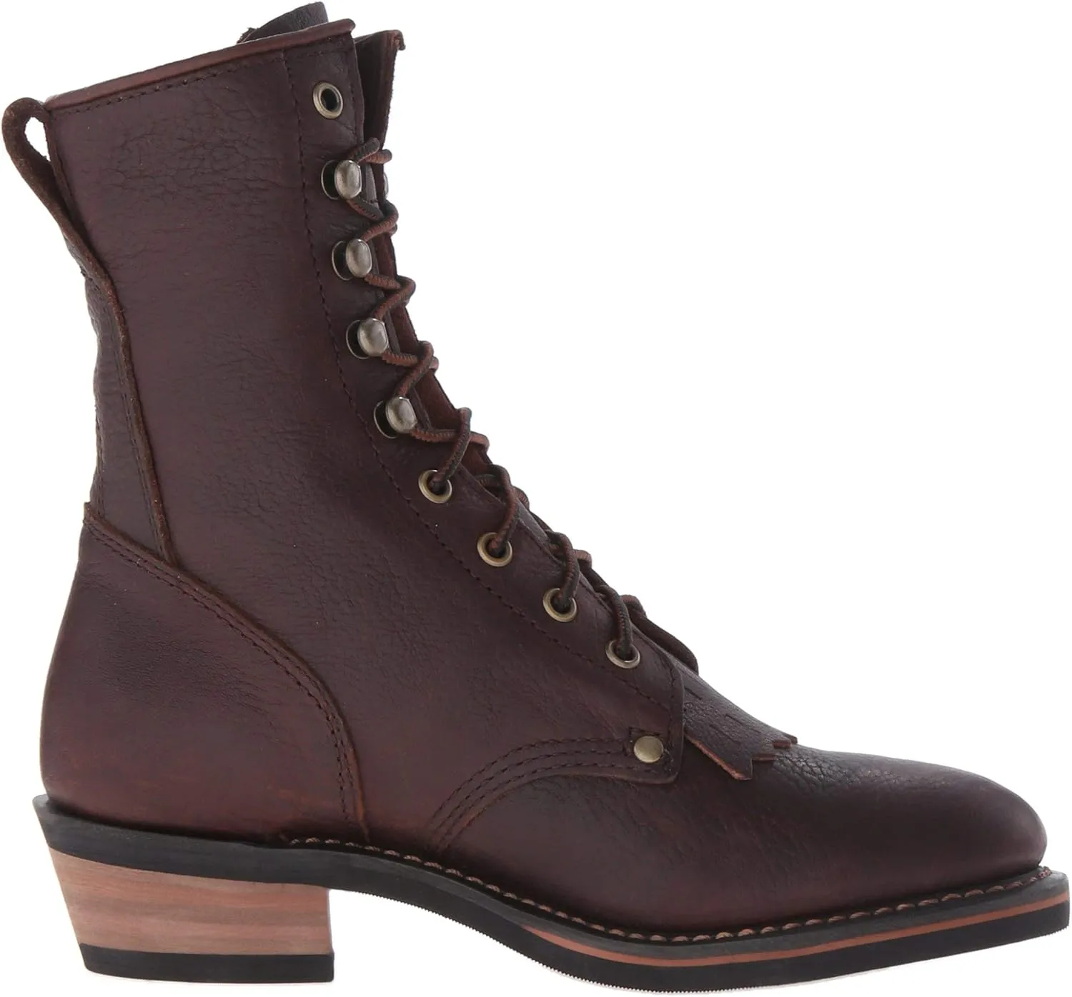 Ad Tec 8" Mid Calf Work Boots For Women Durable Full Grain Tumbled Leather & Oil Resistant Outsole Tall Packer Botas
