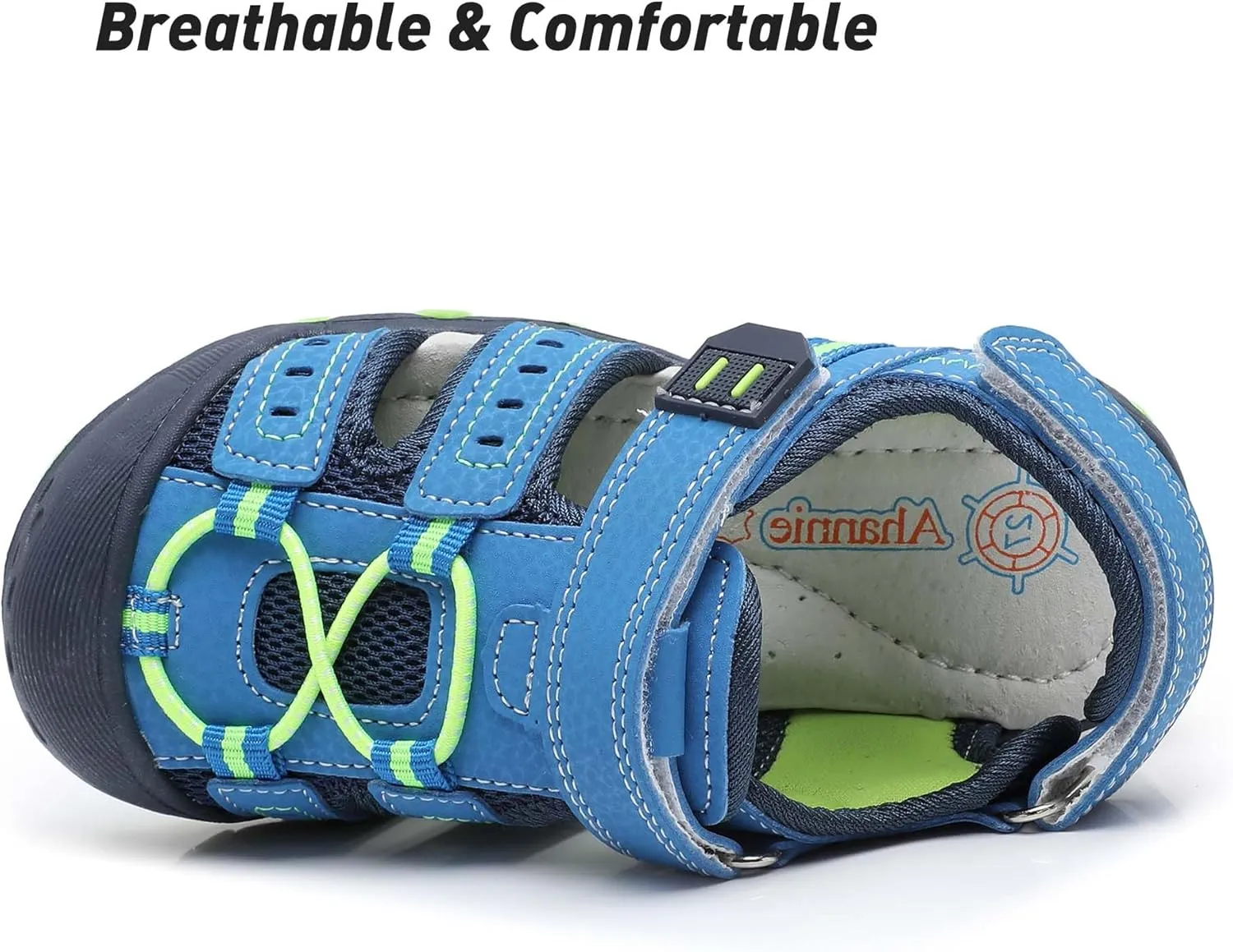 Ahannie Boys Girls Outdoor Sport Sandals,Kids Closed Toe Beach Sandals, Toddler Summer Shoes