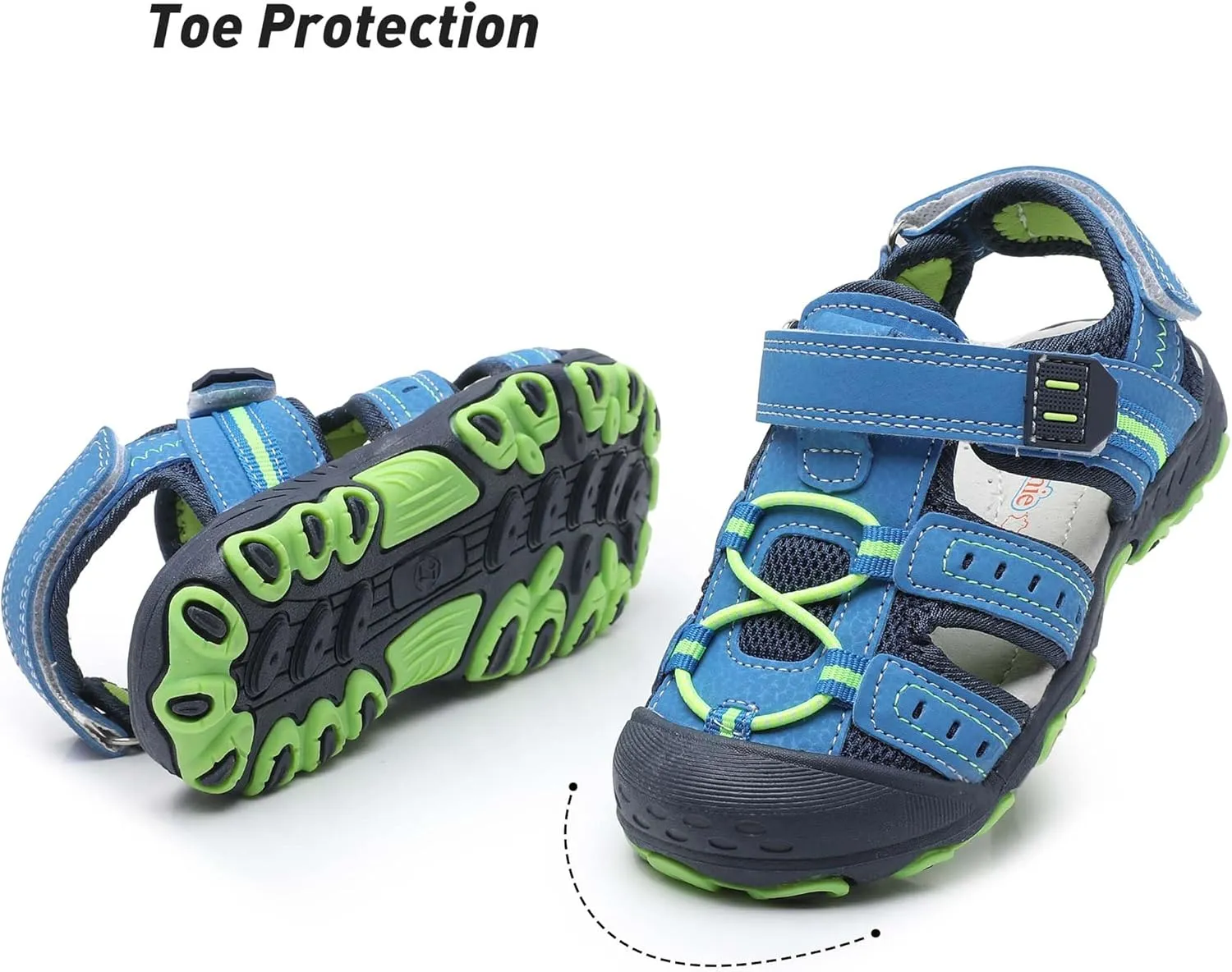 Ahannie Boys Girls Outdoor Sport Sandals,Kids Closed Toe Beach Sandals, Toddler Summer Shoes