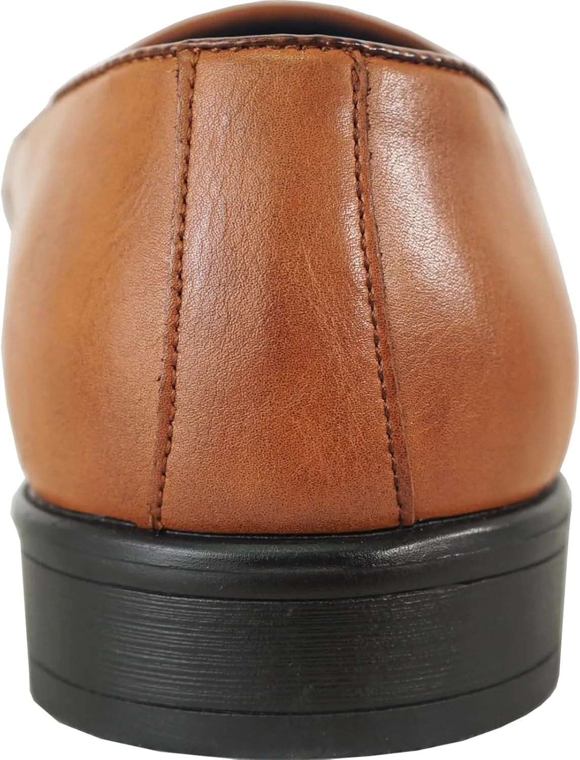 ALLURE-SUITS & TUXEDOS Men Genuine Leather Fashion Dress Shoe AL04 Classic Slip On Loafer Formal Tuxedo for Wedding Prom Party Uniform Formal Event Black Cognac Size from 6 to 16