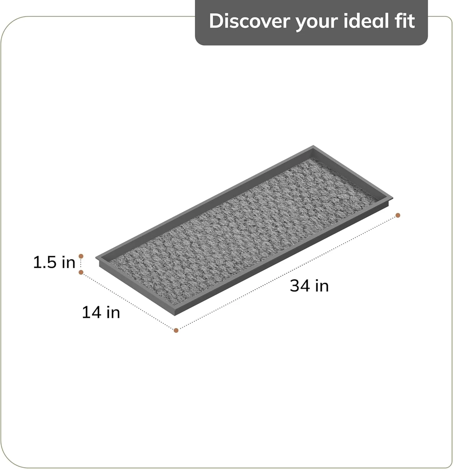 Anji Mountain Rubber Boot/Shoe Tray with Coir, Fits 3 Pair (34.5"" Wide), Tan and Black Tribal Insert (AMB0BT3F-013)