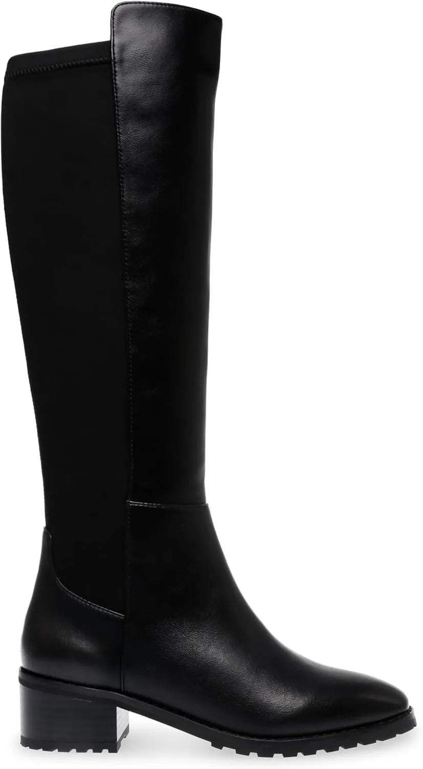 Anne Klein Womens Sable Leather Tall Knee-High Boots