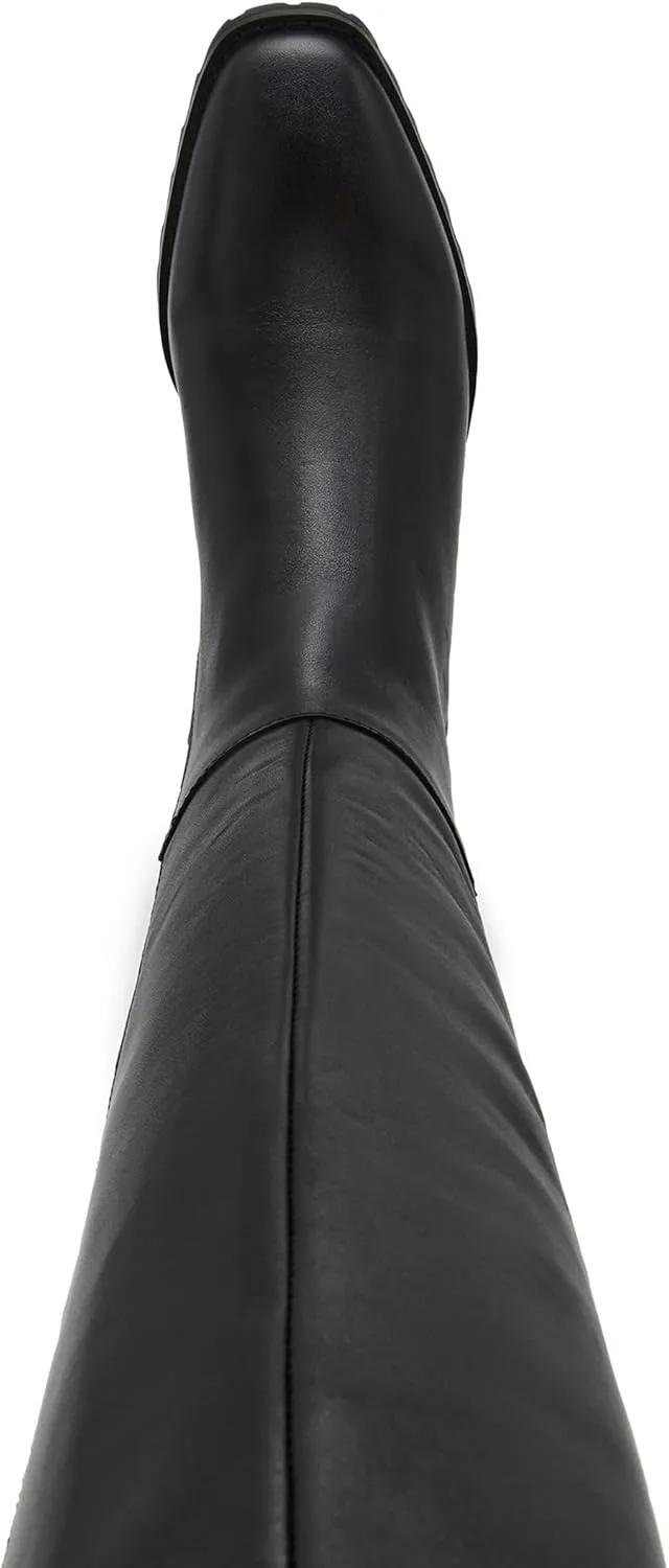 Anne Klein Womens Sable Leather Tall Knee-High Boots