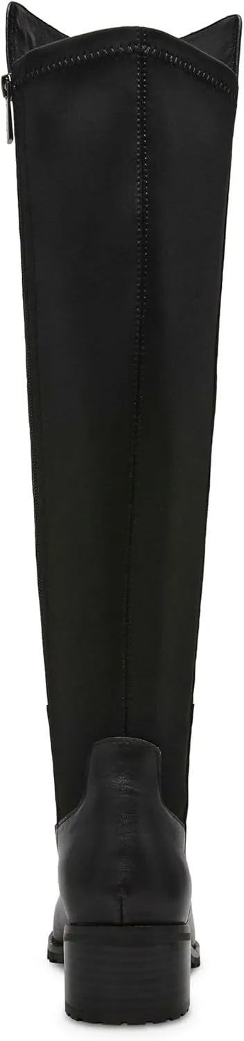 Anne Klein Womens Sable Leather Tall Knee-High Boots