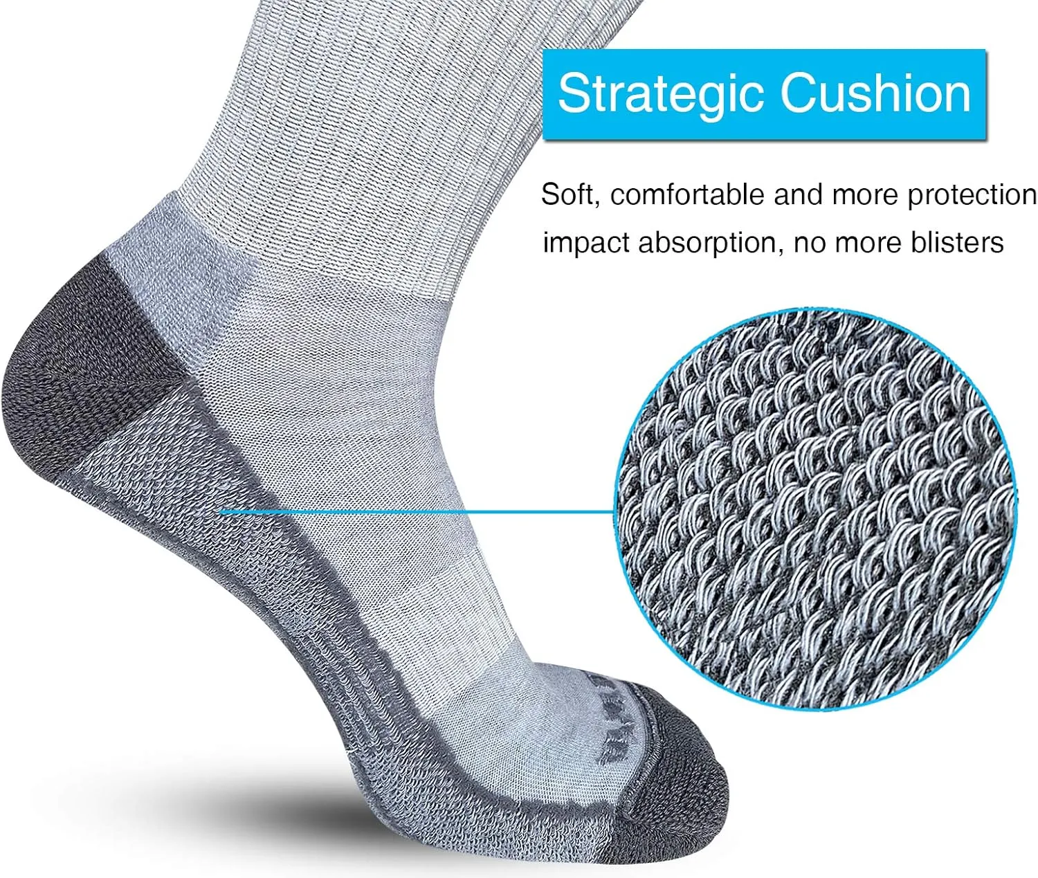 APTYID Men's Moisture Wicking Cushioned Crew Work Boot Socks (4-6 Pairs)