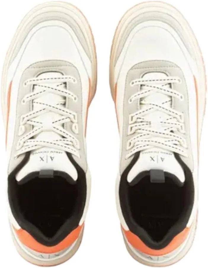 Armani Exchange Men's Low Top Suede and Pu Leather Logo Sneaker