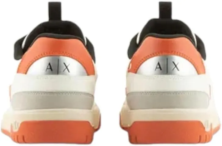 Armani Exchange Men's Low Top Suede and Pu Leather Logo Sneaker