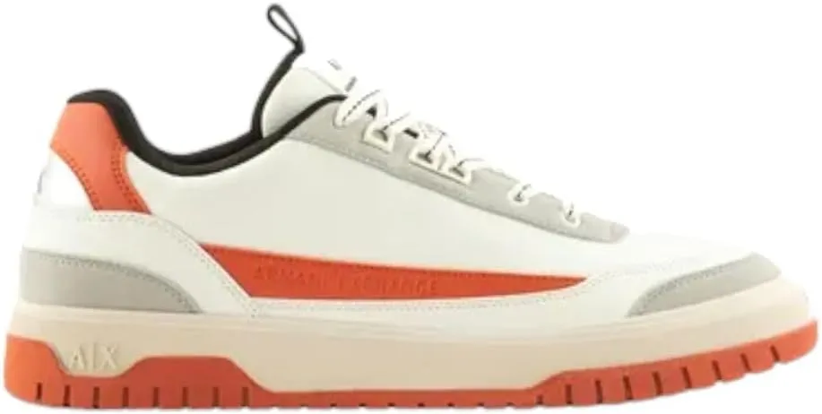 Armani Exchange Men's Low Top Suede and Pu Leather Logo Sneaker