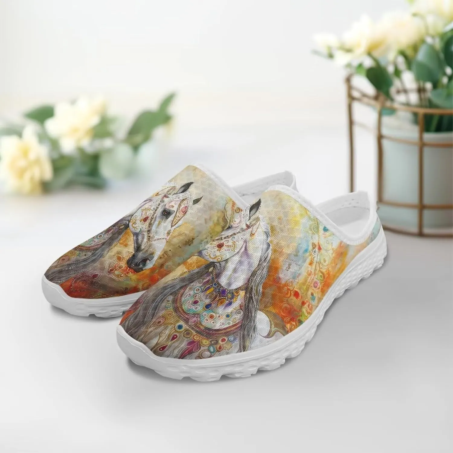 Backless Mesh Slip-On Mule Shoes for Women - Light, Comfort, Non-Slip, Easy Wear for Walking, Camping