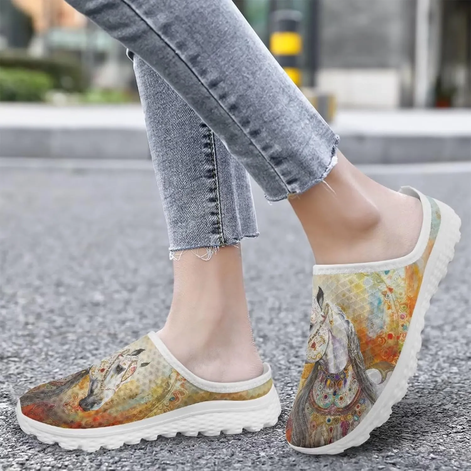 Backless Mesh Slip-On Mule Shoes for Women - Light, Comfort, Non-Slip, Easy Wear for Walking, Camping