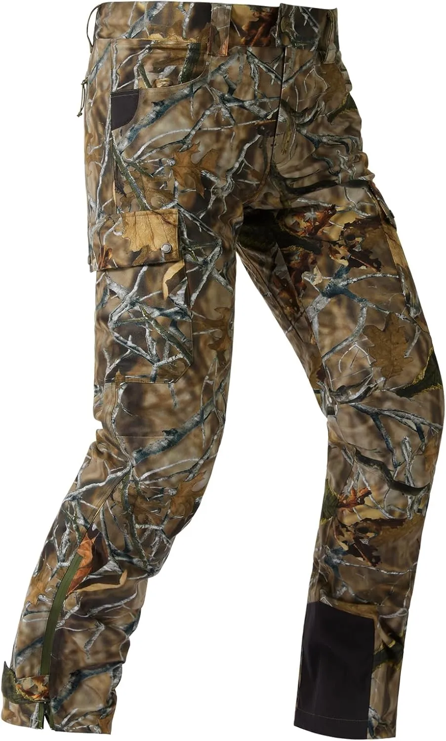 BASSDASH Walker Men’s Waterproof Breathable Hunting Pants with Silent Outer Fabric for Fishing Turkey Upland