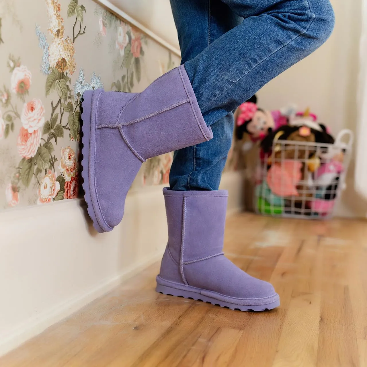 BEARPAW Elle Youth Multiple Colors | Youth's Boot Classic Suede | Youth's Slip On Boot | Comfortable Winter Boot