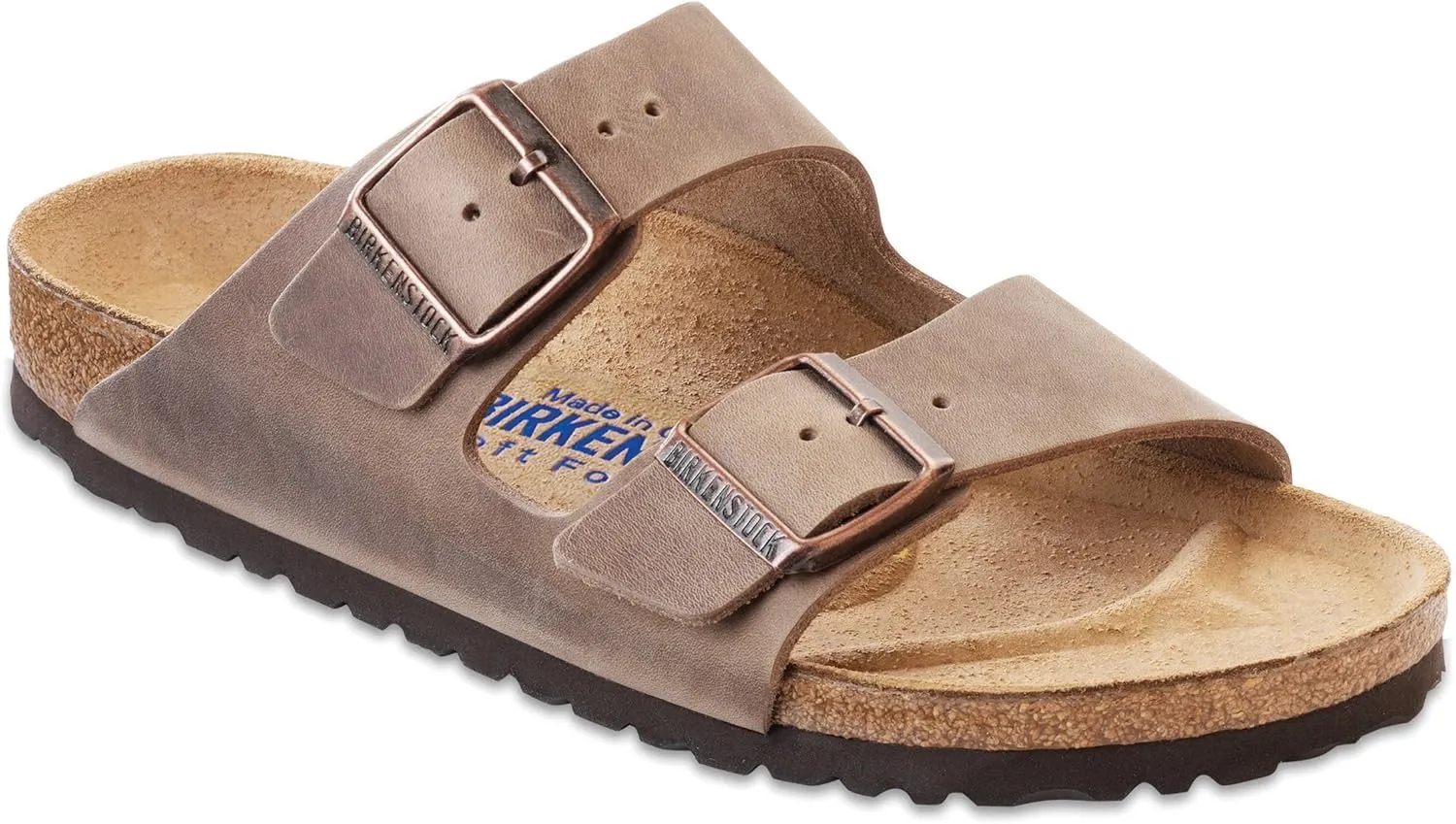 Birkenstock Arizona Soft Footbed Birkibuc Sandal,Tobacco Oiled Leather,7-7.5 2A(N) US Women