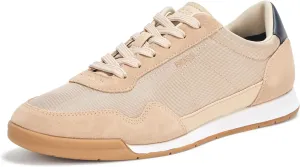BOSS Men's Titanium Low Profile Leather Sneaker