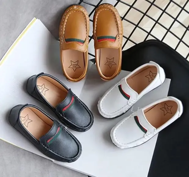 Boys Dress Loafer Shoes Leather Casual Shoes Slip-On Comfort