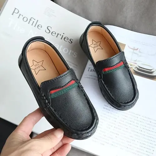 Boys Dress Loafer Shoes Leather Casual Shoes Slip-On Comfort