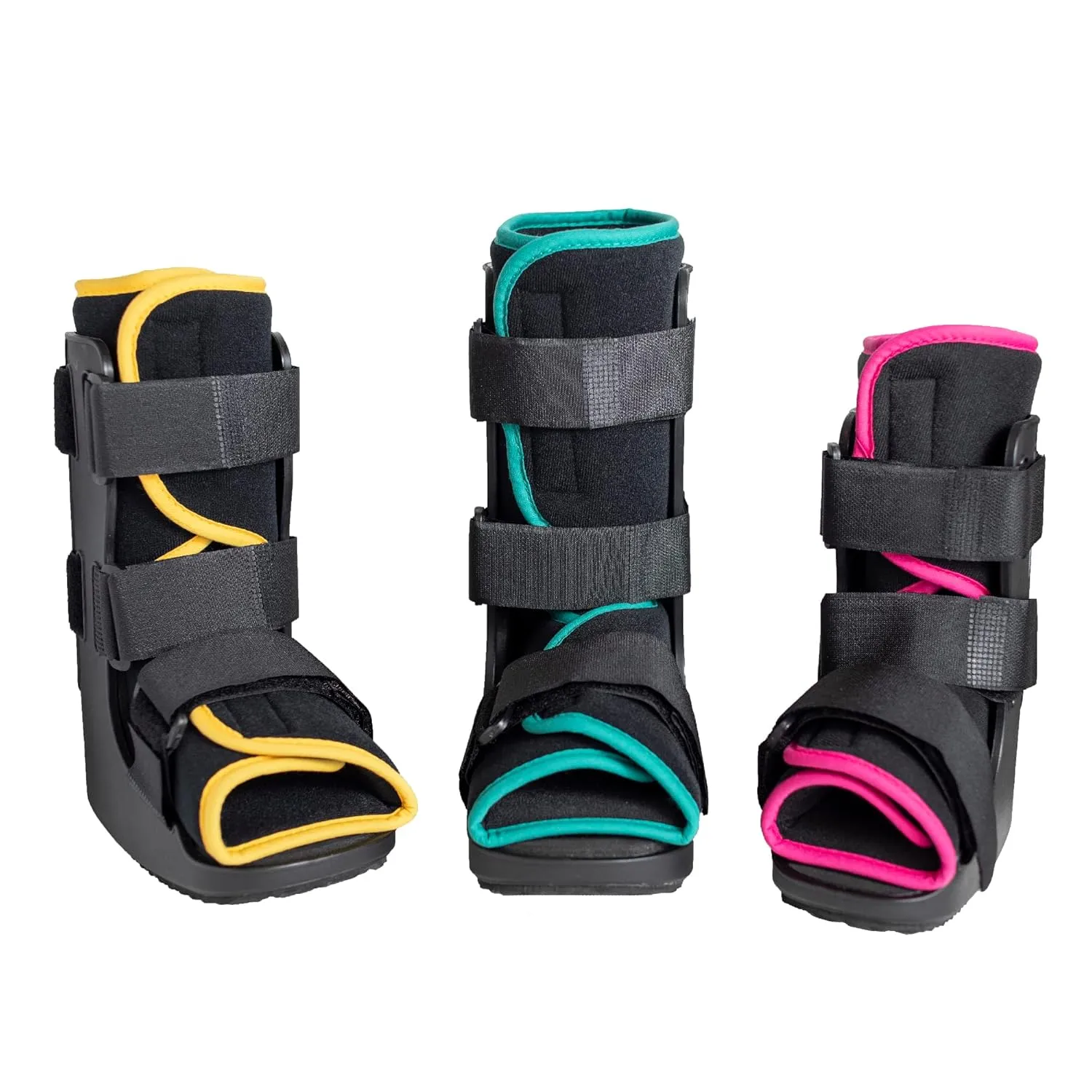 Brace Direct Pediatric Fracture Boot – Kids Medical Walking Boot for Broken Foot, Ankle Sprain & Post-Op, Yellow (Small, up to US Kids 8.5K)
