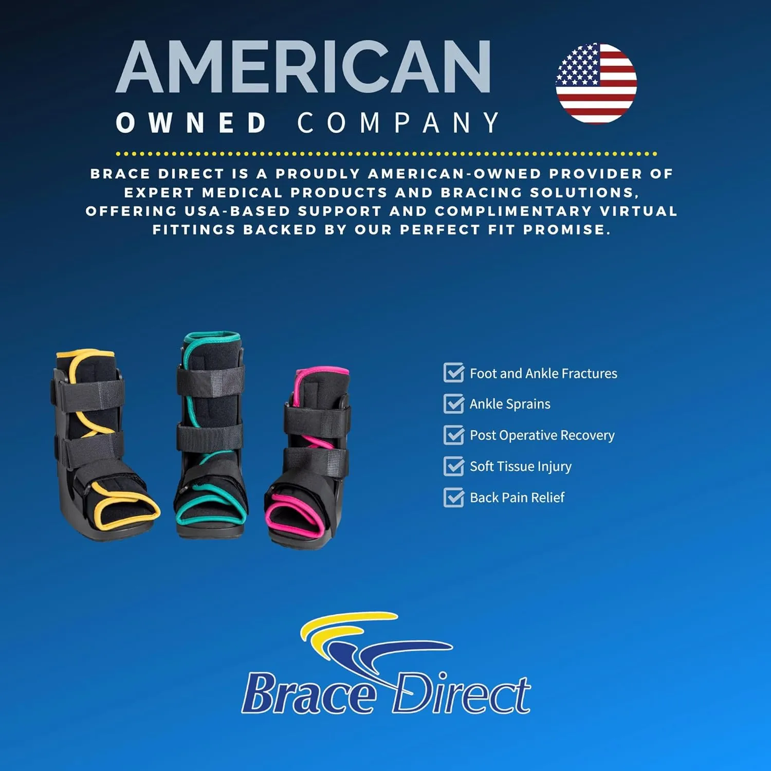 Brace Direct Pediatric Fracture Boot – Kids Medical Walking Boot for Broken Foot, Ankle Sprain & Post-Op, Yellow (Small, up to US Kids 8.5K)