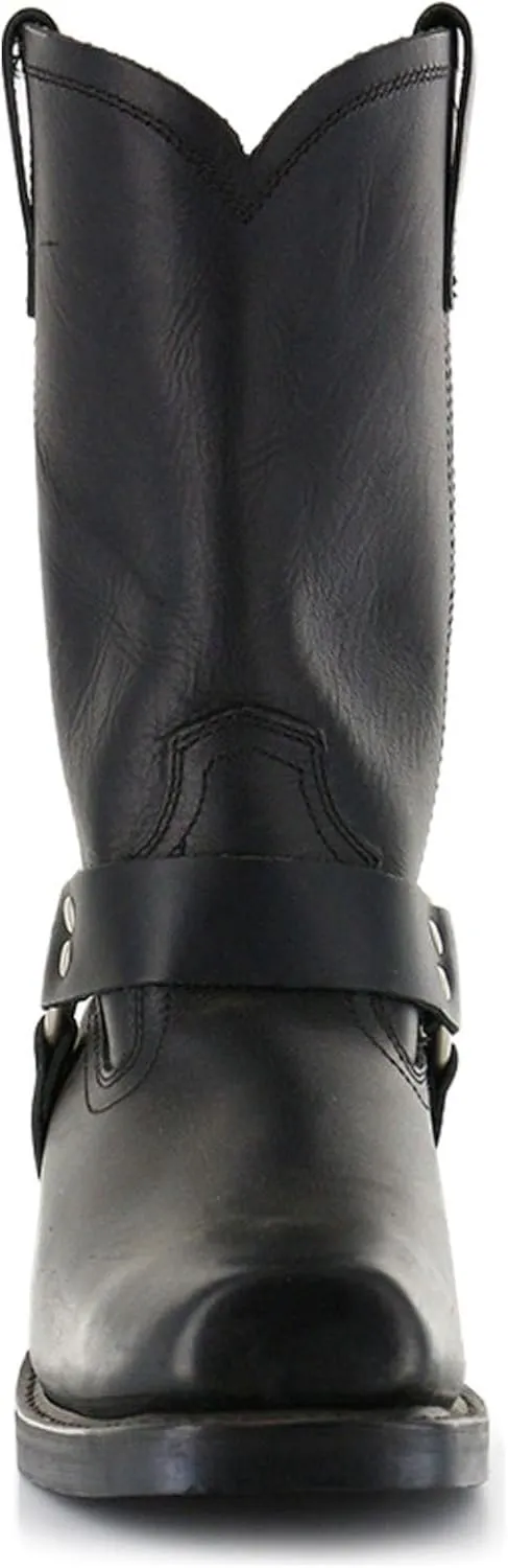 ByErz Cowboy Boots for Men Western Boot Classic with Metal Buckle Square Toe Mid-Calf Boots