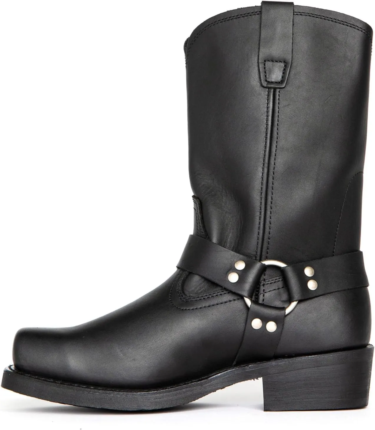 ByErz Cowboy Boots for Men Western Boot Classic with Metal Buckle Square Toe Mid-Calf Boots