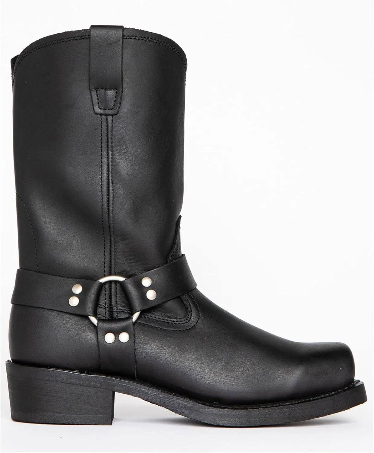 ByErz Cowboy Boots for Men Western Boot Classic with Metal Buckle Square Toe Mid-Calf Boots