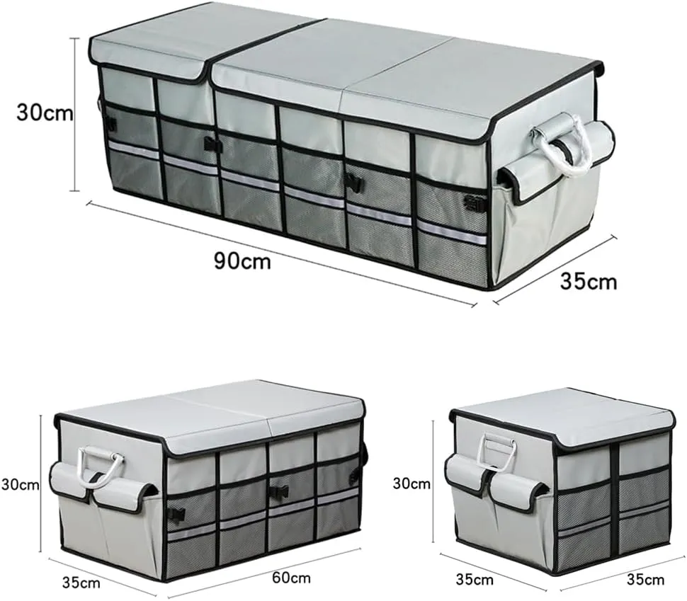 Car Boot Organiser for Abarth 500/595/600/695/Fastback/Pulse/Punto/Ritmo, Durable Car Boot Tidy Collapsible Easy to Use,B Grey-B Medium
