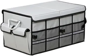Car Boot Organiser for Abarth 500/595/600/695/Fastback/Pulse/Punto/Ritmo, Durable Car Boot Tidy Collapsible Easy to Use,B Grey-B Medium