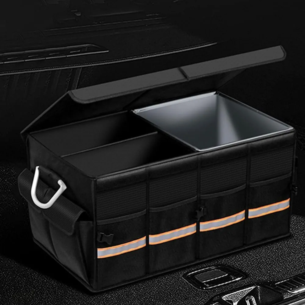 Car Boot Organiser for Abarth 500/595/600/695/Fastback/Pulse/Punto/Ritmo, Durable Car Boot Tidy Collapsible Easy to Use,B Grey-B Medium