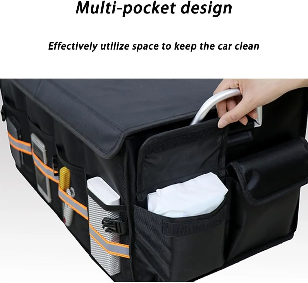 Car Boot Organiser for Abarth 500/595/600/695/Fastback/Pulse/Punto/Ritmo, Durable Car Boot Tidy Collapsible Easy to Use,B Grey-B Medium