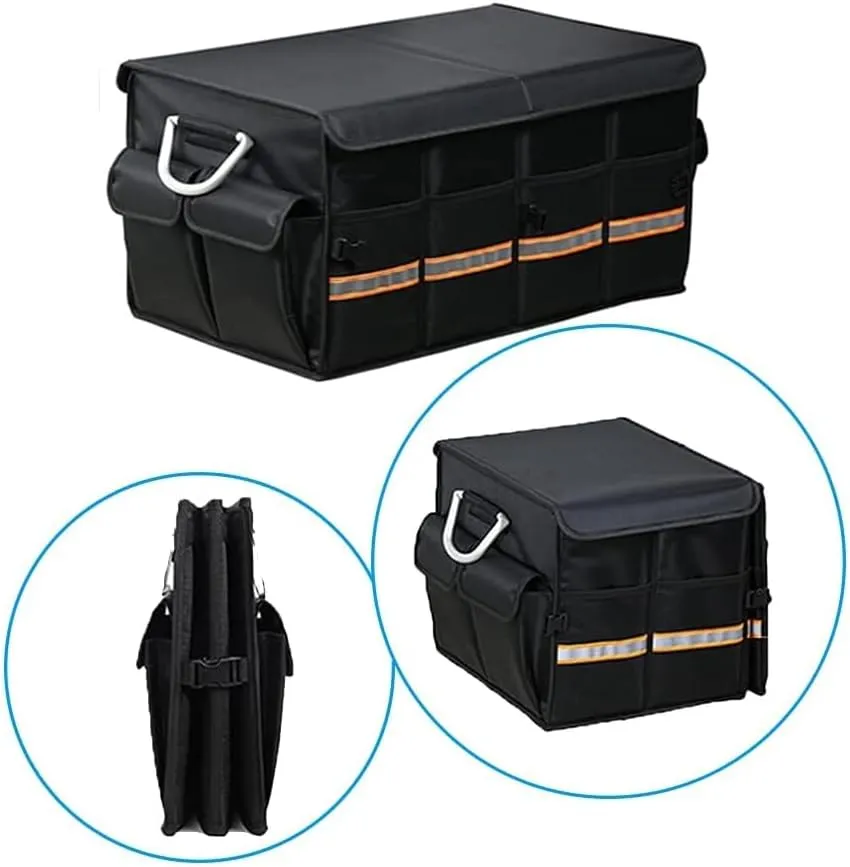 Car Boot Organiser for Abarth 500/595/600/695/Fastback/Pulse/Punto/Ritmo, Durable Car Boot Tidy Collapsible Easy to Use,B Grey-B Medium