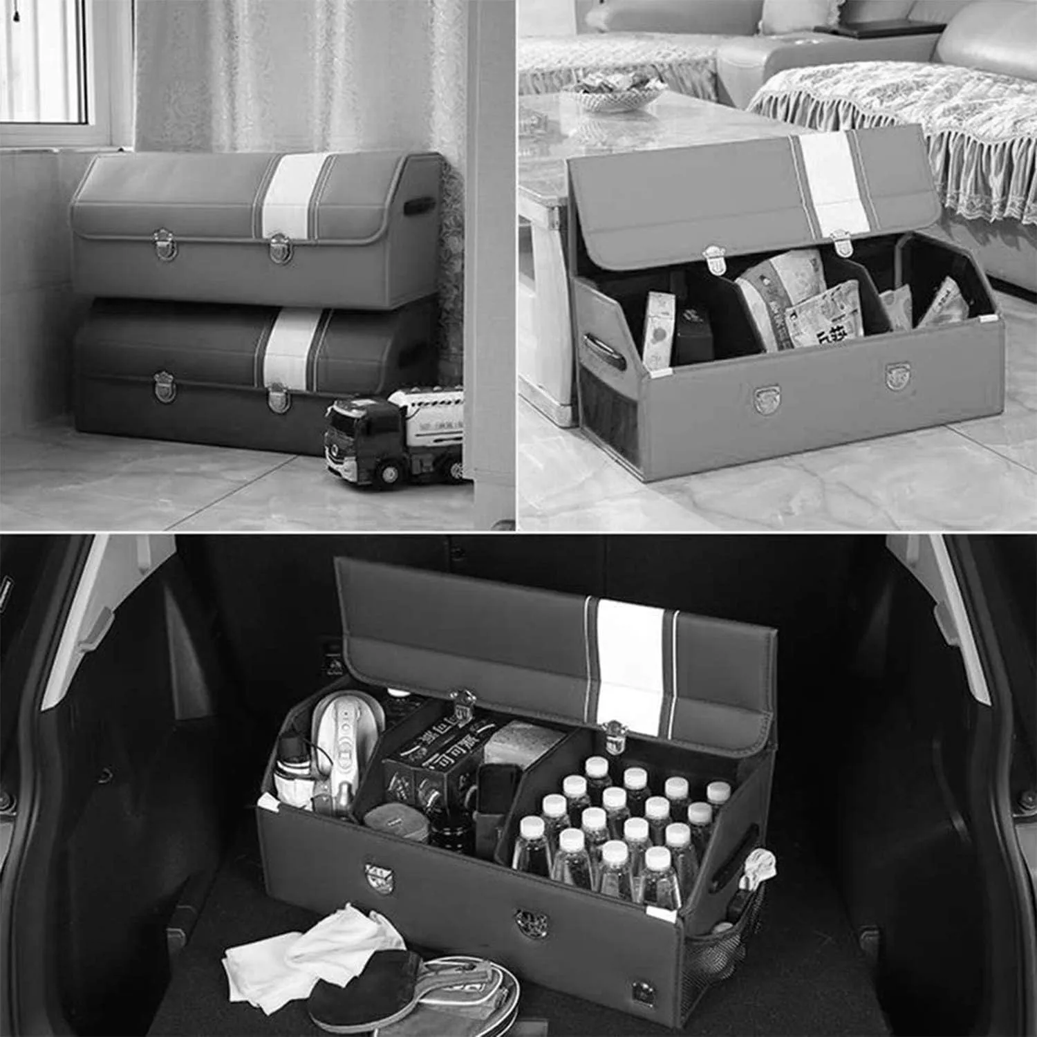 Car Boot Organiser for Rolls-Royce Silver Seraph/Silver Shadow, Foldable Storage Box Waterproof Car Boot Tidy Storage Box Durable Car Boot Storage Organiser,A-M