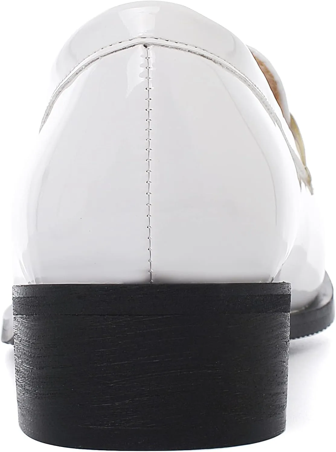 Caradise Women's Patent Leather Loafers Block Heel Slip On Casual Shoes