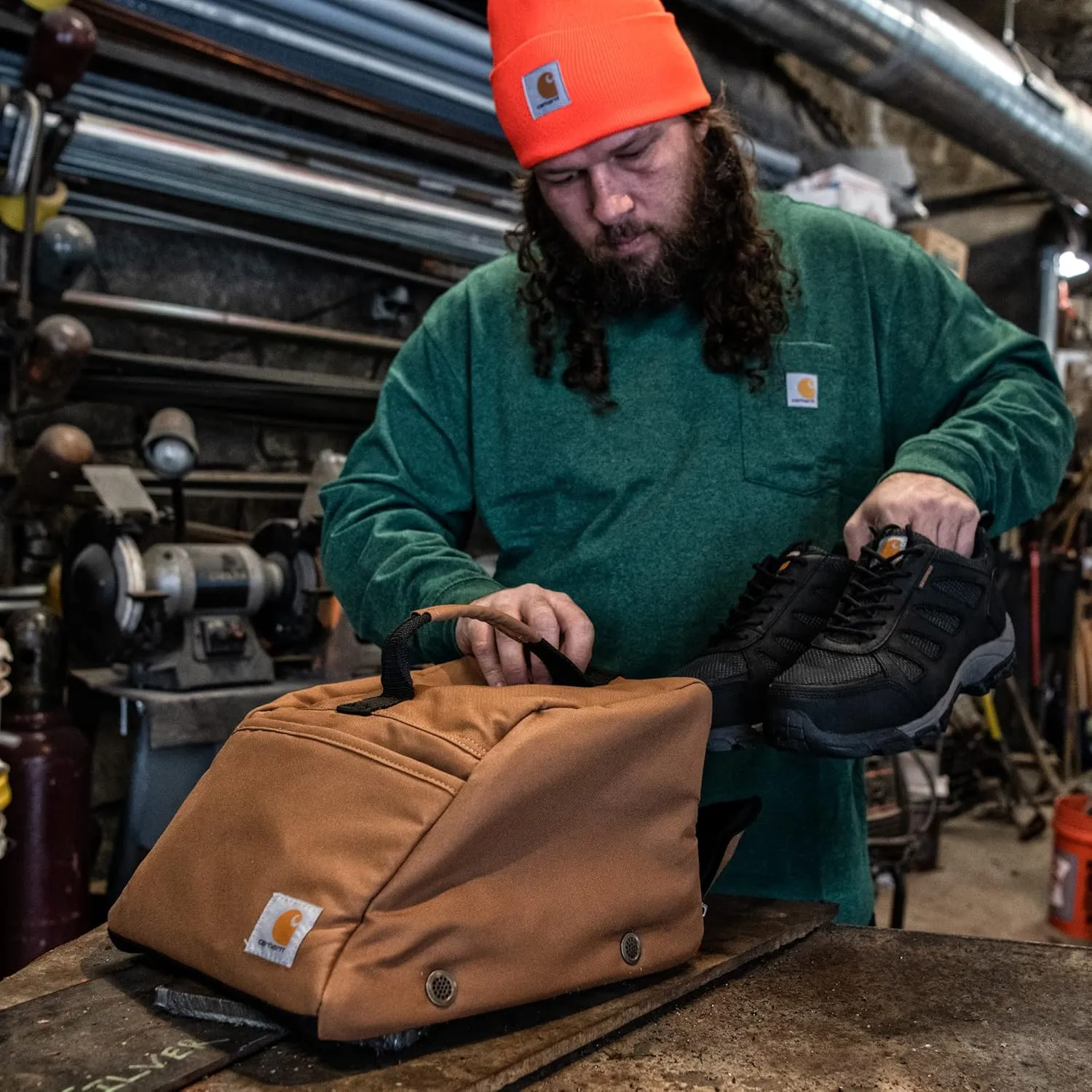 Carhartt Short Boot Bag, Boot Bag for Travel and Storage, Carhartt Brown