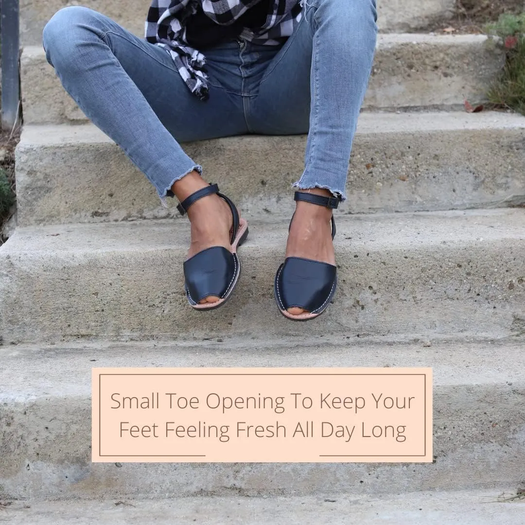 Classic Ankle Strap Sandals for Women – Dressy Soft Leather Sandals with Removable Ankle Strap, Casual Women’s Flat Sandals