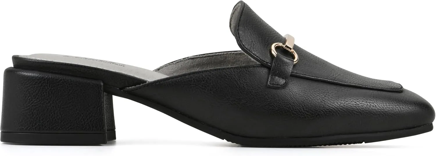 CLIFFS BY WHITE MOUNTAIN Women's Quin Low Block Heel Loafer Style Mule