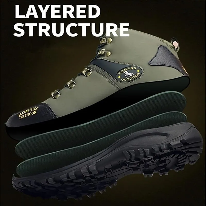 Comfortable Men's Hiking Shoes with Plush Lining, Arch Support, and Non-Slip Soles for Mountaineering and Travel
