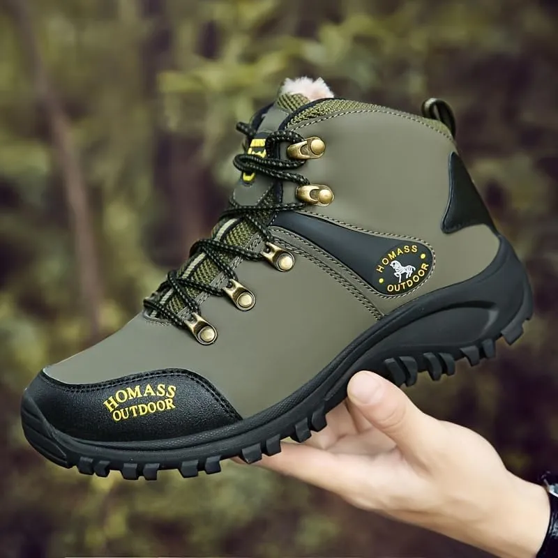 Comfortable Men's Hiking Shoes with Plush Lining, Arch Support, and Non-Slip Soles for Mountaineering and Travel