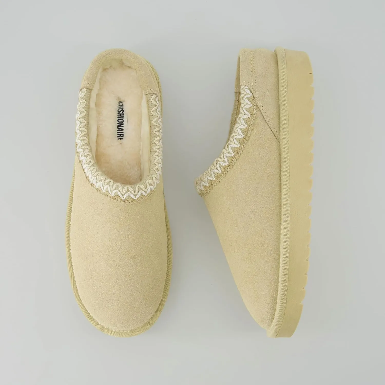 CUSHIONAIRE Keto Womens Slippers Slip-On Suede Mule Slipper - Cozy & Stylish, Memory Foam & Faux Fur Lining, Wide Widths Available
