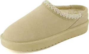 CUSHIONAIRE Keto Womens Slippers Slip-On Suede Mule Slipper - Cozy & Stylish, Memory Foam & Faux Fur Lining, Wide Widths Available