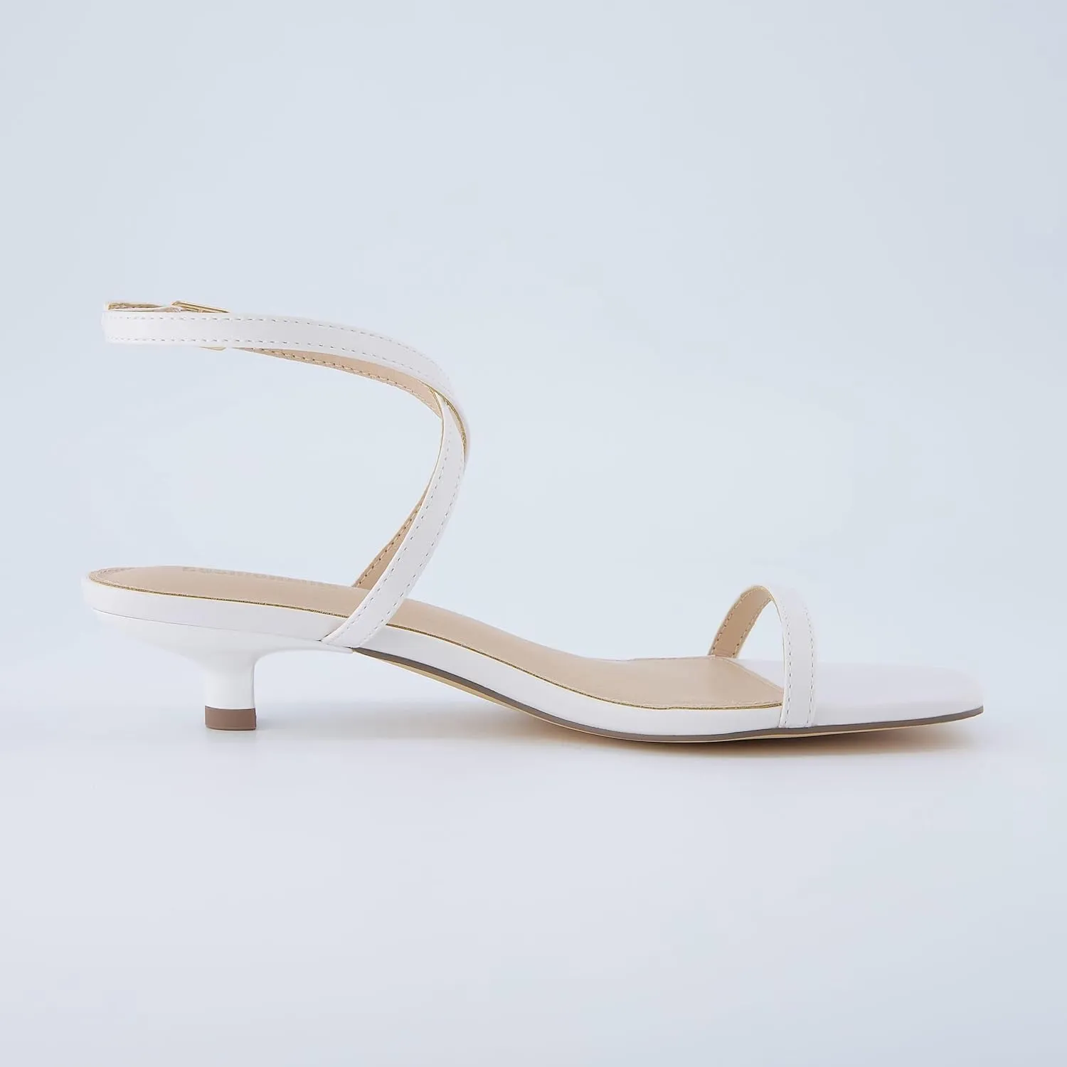 CUSHIONAIRE Sonata Women’s Ankle Wrap One Band Kitten Heel Sandal – Strappy Faux Leather Dress Shoe with Adjustable Buckle