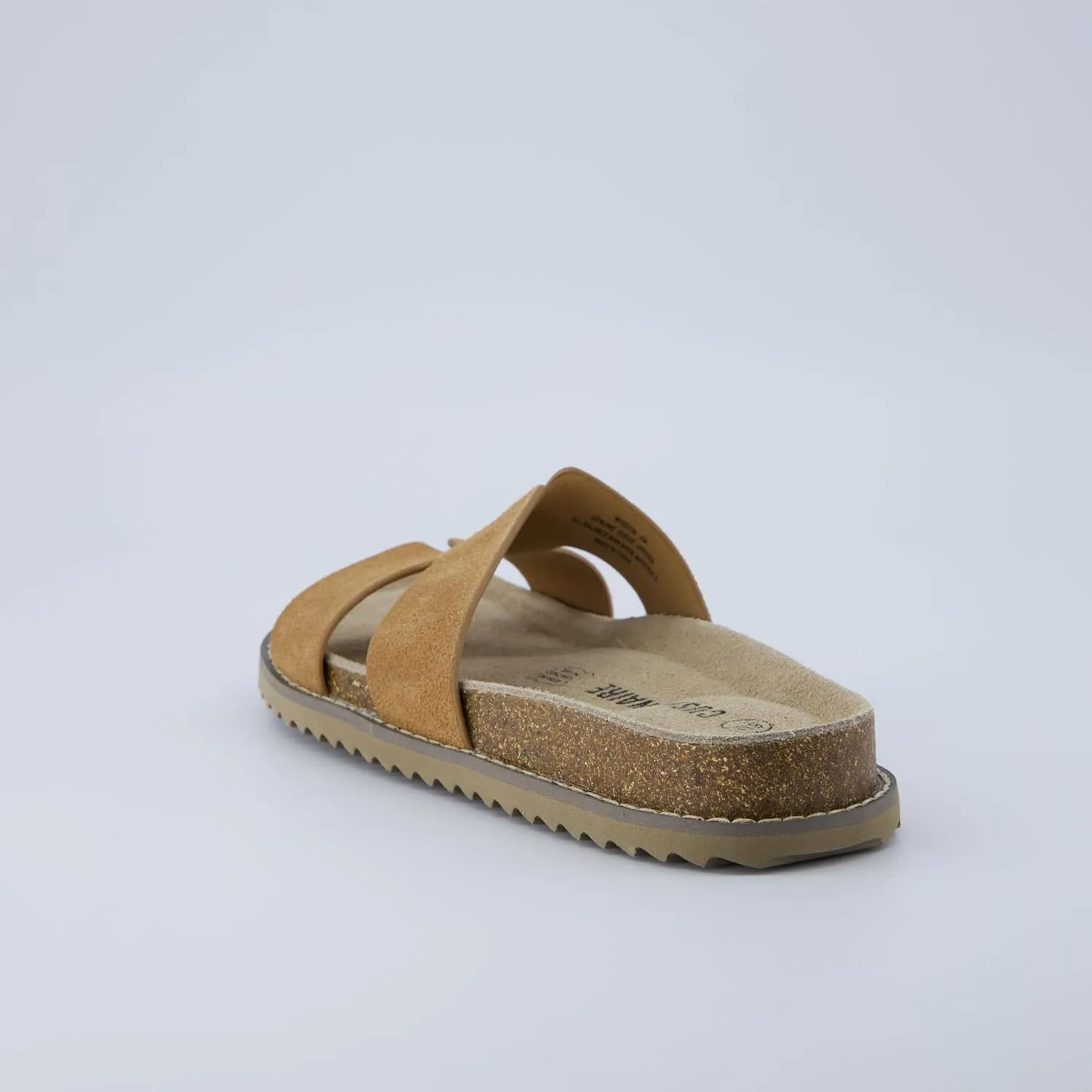 CUSHIONAIRE Wisdom Womens Sandals Cutout Strap Genuine Leather Slides – Slip On Cork Footbed Sandals for Women 2025