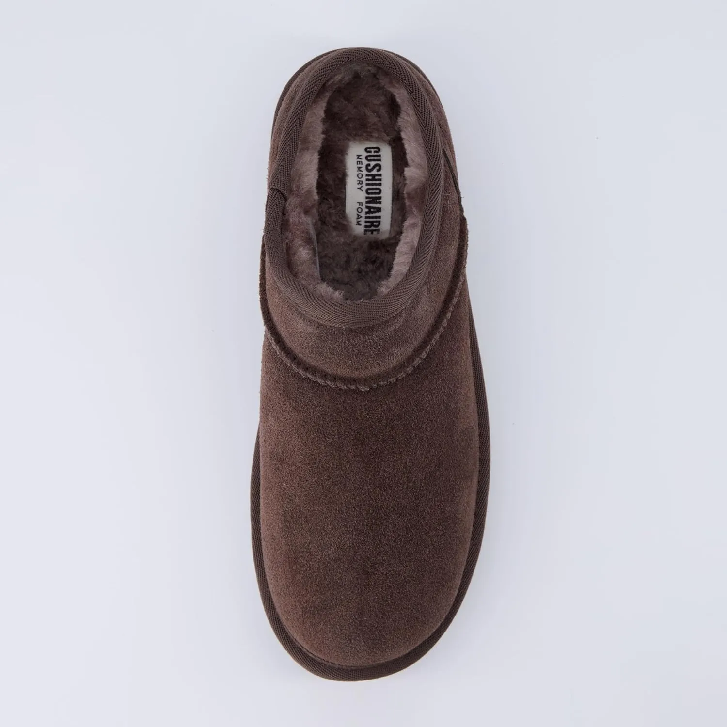 CUSHIONAIRE Women's Hilo Genuine Suede cozy mule  Memory Foam